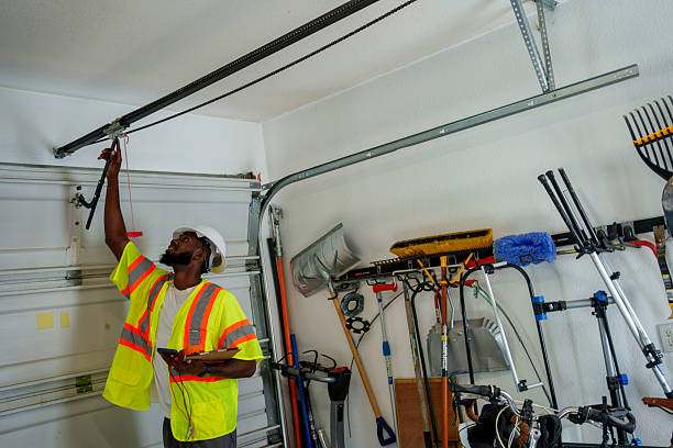 Professional Garage Door Panel Replacement technician working in Crest, CA